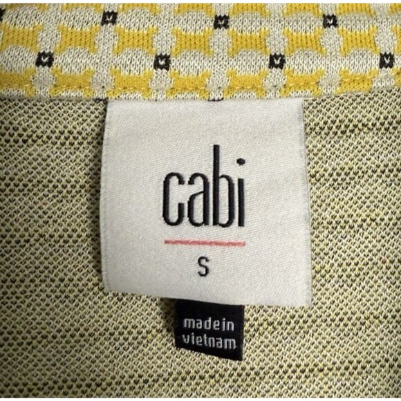Cabi Hobnob Topper Coat Size S Yellow Black Daffodil Print Double Breasted #6249 - Picture 6 of 15